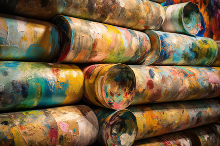 Rolls of wallpaper expressionist art style, abstract, texturesの素材