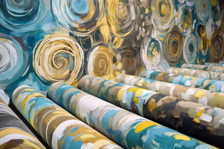 Rolls of wallpaper expressionist art style, abstract, texturesの素材