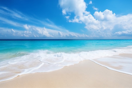 Beautiful beach with white sand, nature, sea & oceanの素材