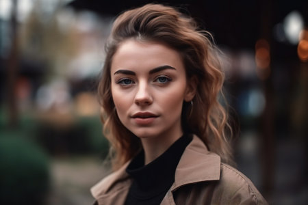 Digital painting young model posing outdoors high quality, people, portraitsの素材