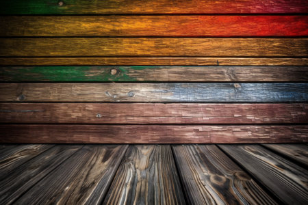 Many-coloured background of old wood plank, abstract, texturesの素材