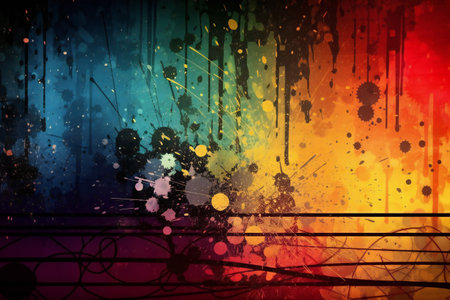 Grungy colorful background, creative digital illustration, abstract, colorsの素材
