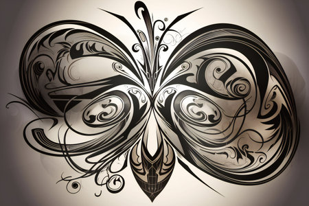 Tribal tattoo design, creative digital illustration, hand drawn & artisticの素材