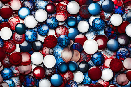 Red white and blue vote buttons background, abstract, colorsの素材