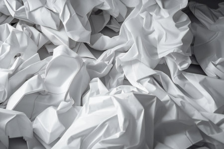 White crumpled paper background. Crumpled paper background.の素材