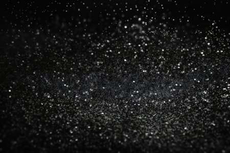 glitter vintage lights background. silver and black. de-focusedの素材