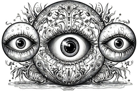 Hand drawn mystical crystal eyes ball, hand drawn & artisticの素材