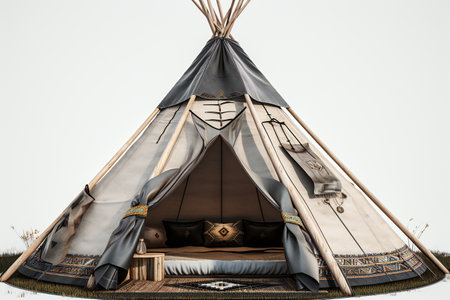 Camping tent in the forest, arts & architecture, outdoorの素材