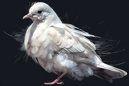 White dove isolated on transparent background, animals, birdsの素材