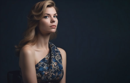 Digital painting beautiful woman model posing, people, portraitsの素材