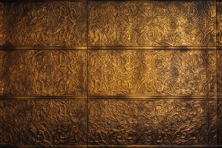 Dark gold wall ornament texture background, abstract, texturesの素材