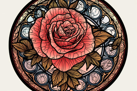 Rose frame on transparent background, hand drawn & artisticの素材