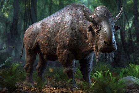 Illustration of a elasmotherium, animals, wildlifeの素材