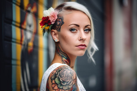 Digital painting a portrait of a bride before her wedding, people, womenの素材