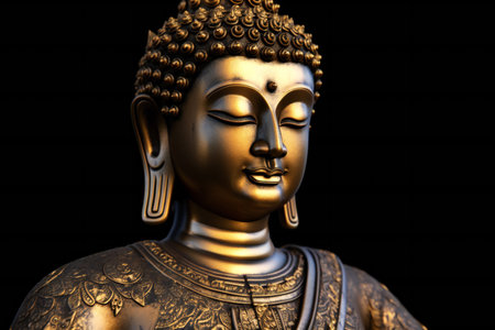 Buddha foreground, creative digital illustration, abstract, religionの素材