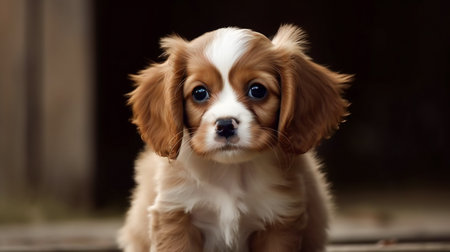 Cute puppy, creative digital illustration, animals, petsの素材