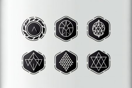 Set of minimalistic trendy shapes stylish, hand drawn & artisticの素材