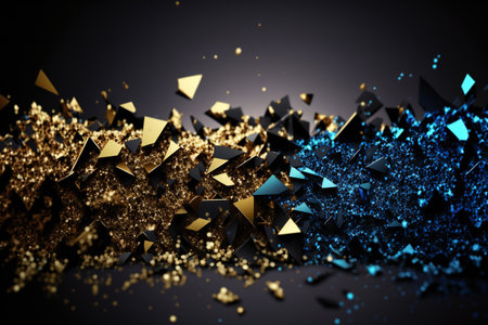 Background of glitter lights blue gold, abstract, backgroundsの素材