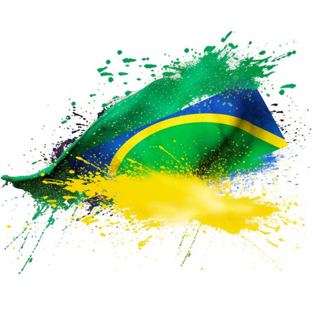 Colorful flag on white background, hand drawn & artisticの素材