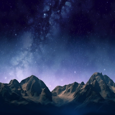 The milky way galaxy above the mountains, nature, mountainsの素材