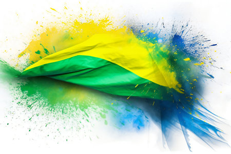 Colorful flag on white background, hand drawn & artisticの素材