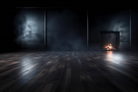 Empty dark background with smoke, arts & architecture, indoorの素材
