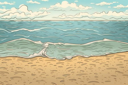 Hand drawn beach sand, scenery background, nature, sea & oceanの素材