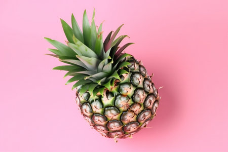 Pineapple on pastel pink background, nature, fruits & vegetablesの素材