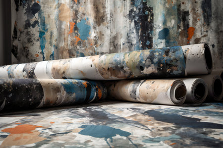 Rolls of wallpaper  expressionist art style, abstract, texturesの素材