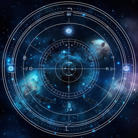 Aquarius zodiac on space nebula background, abstract, planetariumの素材