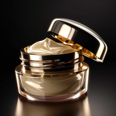 Ice cream jar on black background, people, cosmetic & makeupの素材