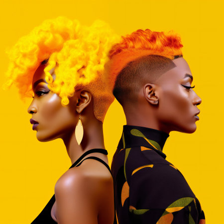 Digital painting illustration of glamorous black model, people, diversityの素材