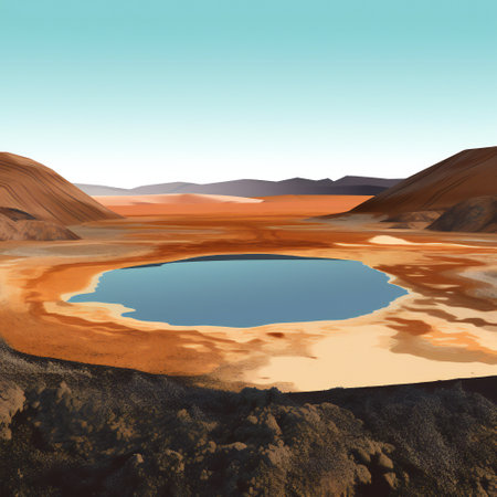 Hot spring area in north, digital illustration artwork, abstract, backgroundsの素材