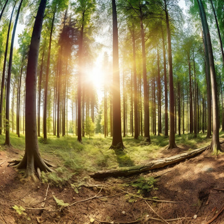Wald panorama, creative digital illustration, nature, landscapesの素材