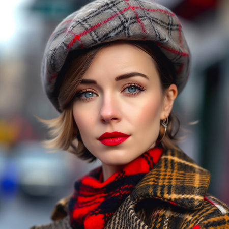 Digital painting outdoor close up portrait of fashion girl, people, portraitsの素材