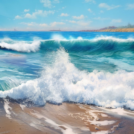 Waves on the beach, scenery background, nature, sea & oceanの素材