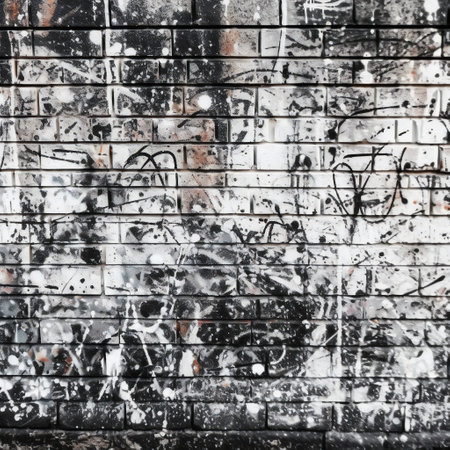 Texture of white and black graffiti wall, abstract, texturesの素材