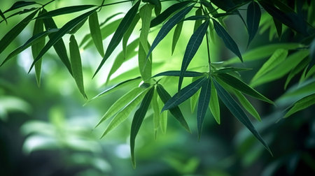 Nature of green leaf in summer garden, nature, plants and treesの素材