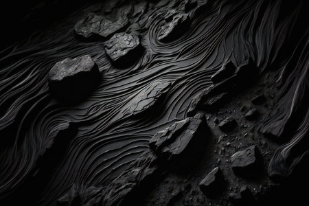 Horizontal black stone texture for pattern and background, abstract, texturesの素材