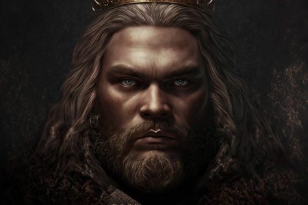 Digital painting portrait of a king, people, diversityの素材