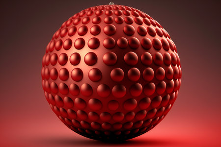 Red christmas ball, digital illustration painting, holidays, christmasの素材