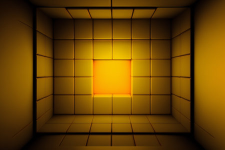 Yellow square tile, creative digital illustration, abstract, backgroundsの素材