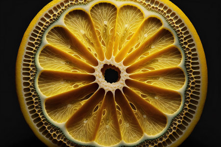 Lemon slice, digital illustration artwork, abstract, uniqueの素材