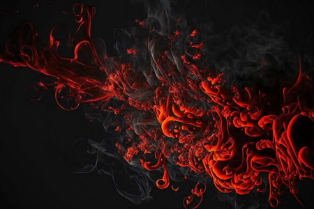 Red smoke on black fire design, abstract, backgroundsの素材