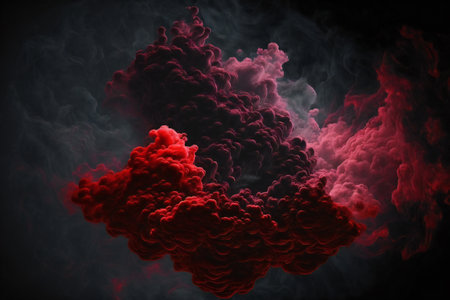 Red smoke on black background, abstract, backgrounds