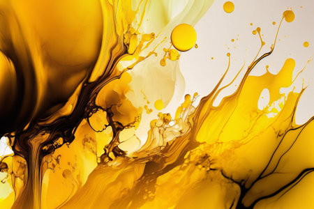 Artistic yellow texture watercolor inkscape, abstract, colorsの素材