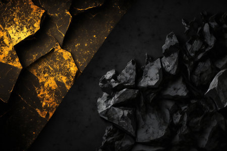 Dark black yellow golden stone concrete paper texture, abstract, texturesの素材