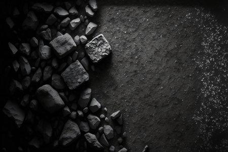 Black stone grey cement texture top view, abstract, texturesの素材