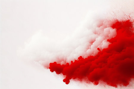 Red fog or smoke color isolated transparent, abstract, backgroundsの素材