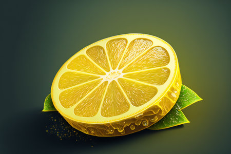 Lemon slice, digital illustration artwork, abstract, backgroundsの素材